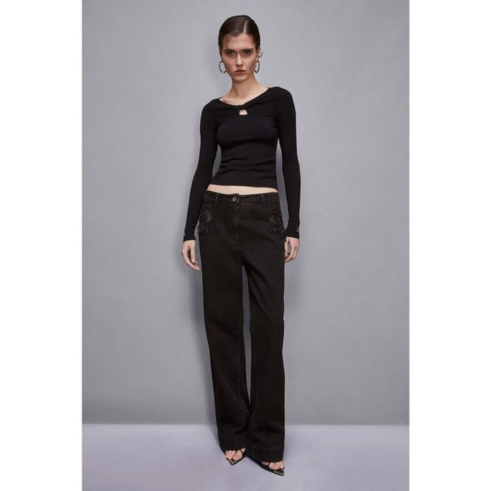 Patrizia Pepe Black Viscose Women's Sweatshirt